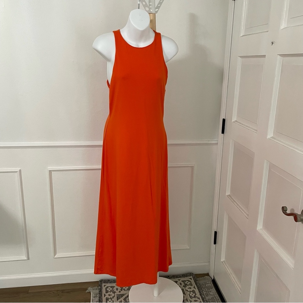 Reformation Crewneck Orange Maxi Dress